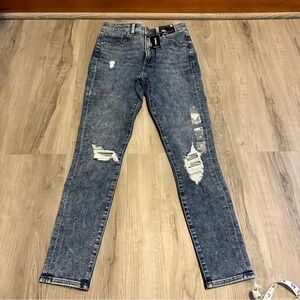 express acid‎ washed distressed high rise 4-way stretch skinny jeans NWT